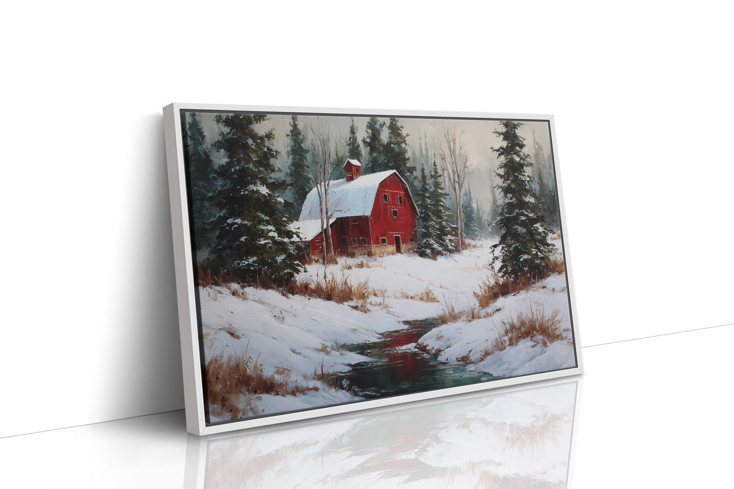 Red Barn Rests In Winter's Grace