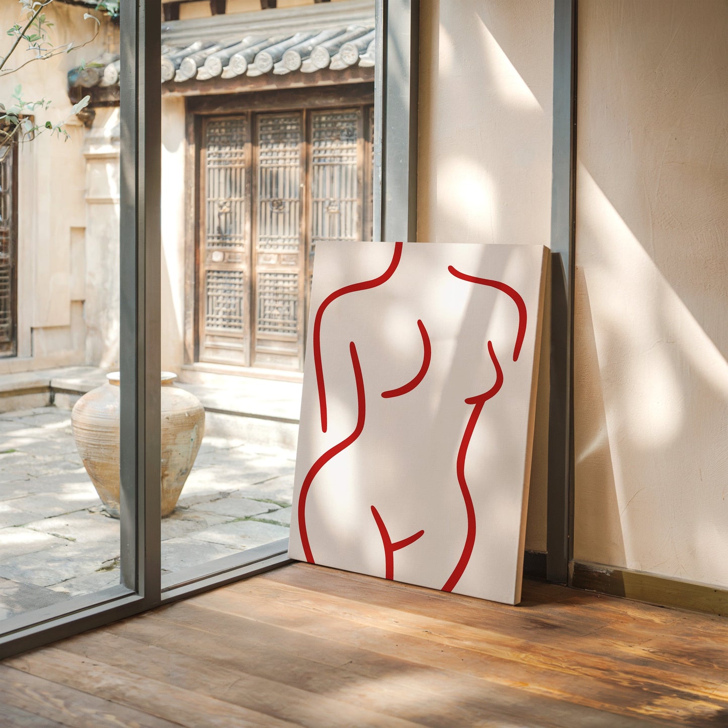 Crimson Lines Dance With Grace