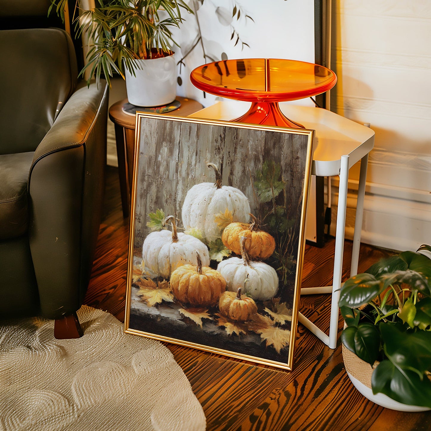 Autumn Gathers White And Gold