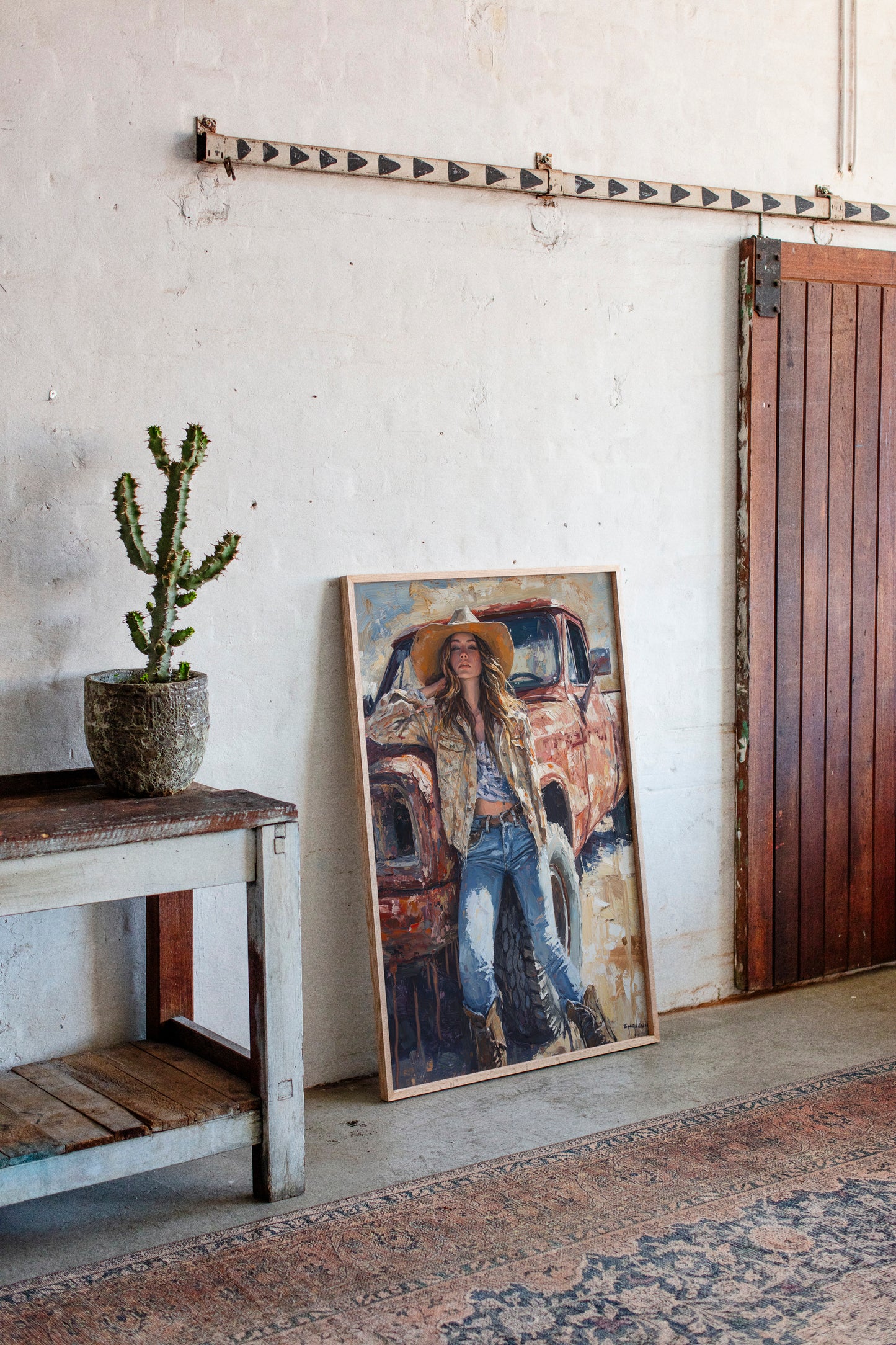 Rebel Cowgirl by the Rusted Pickup