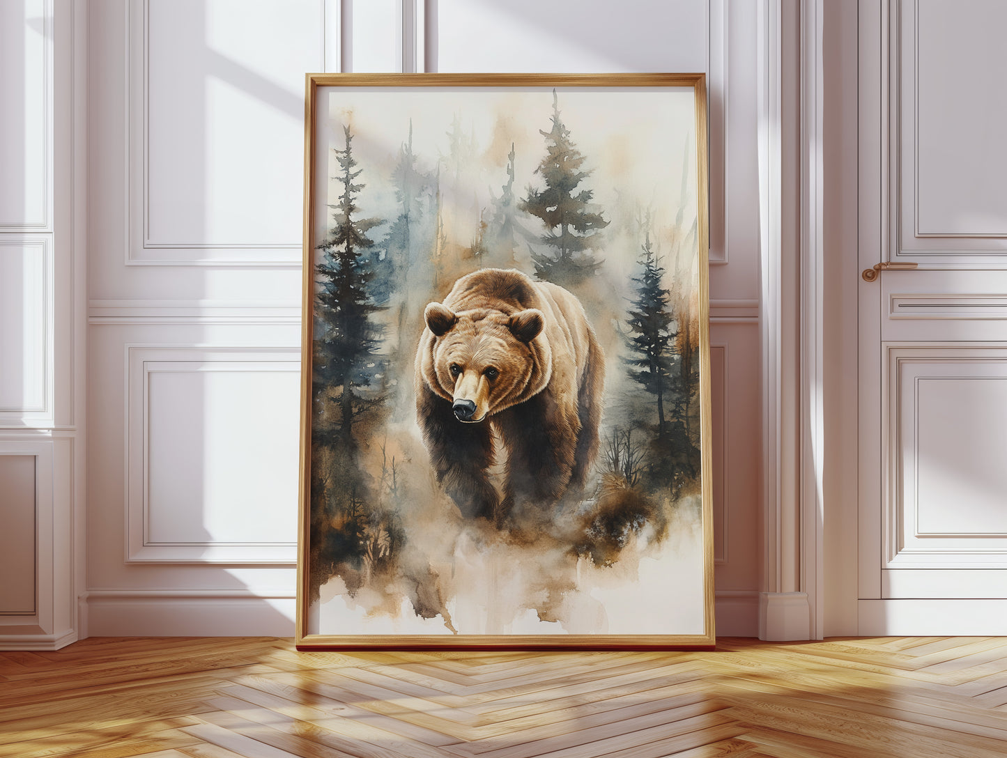 Majestic Bear Watercolor Print - Nature Wildlife Art - Gallery Canvas image 8