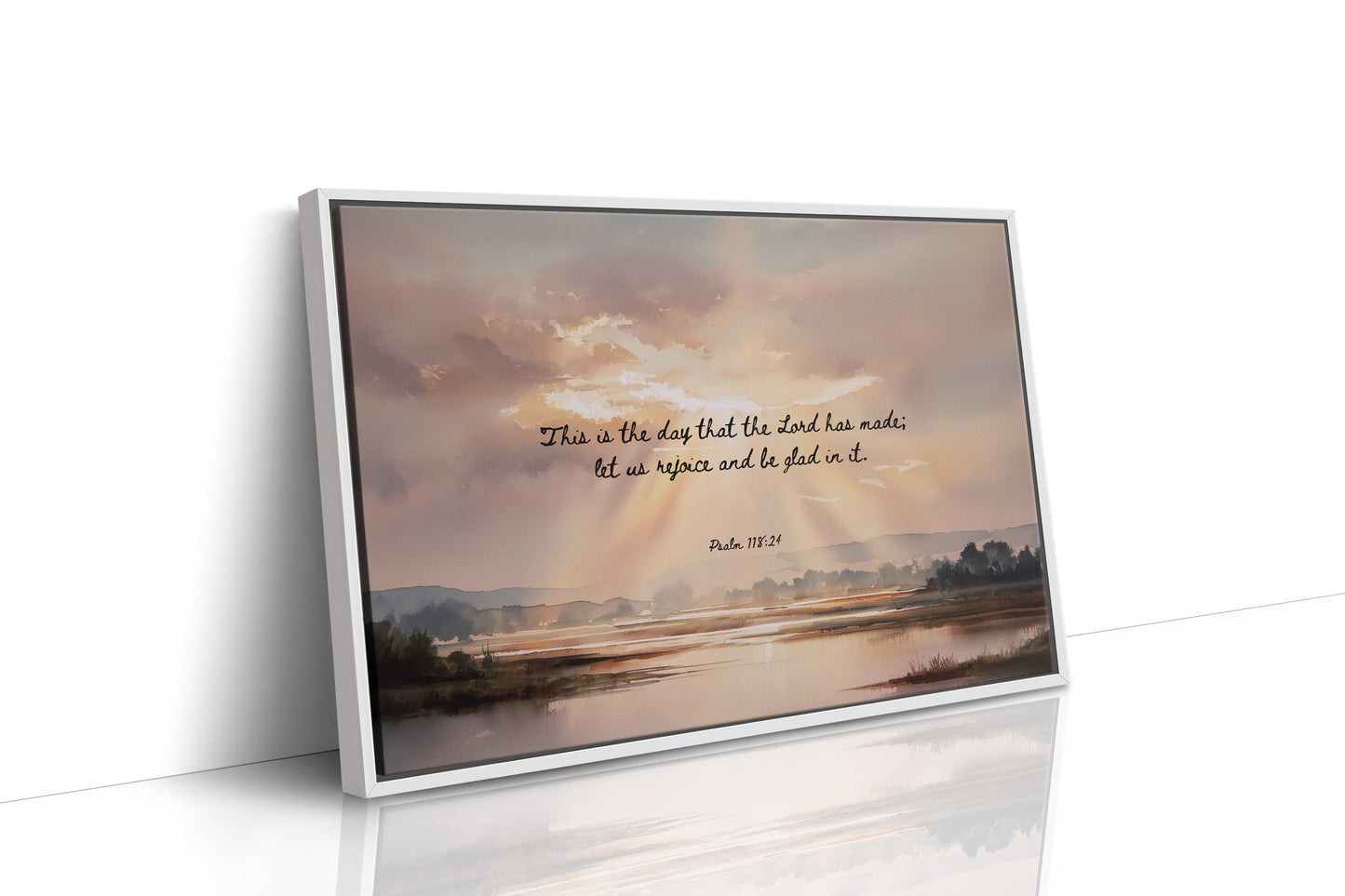 Scripture Glows Over Tranquil Waters