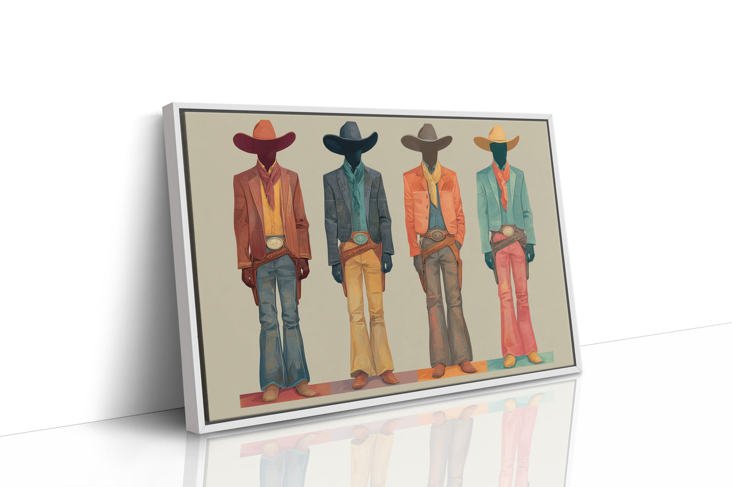 Western Quartet: Faceless Cowboys in Color