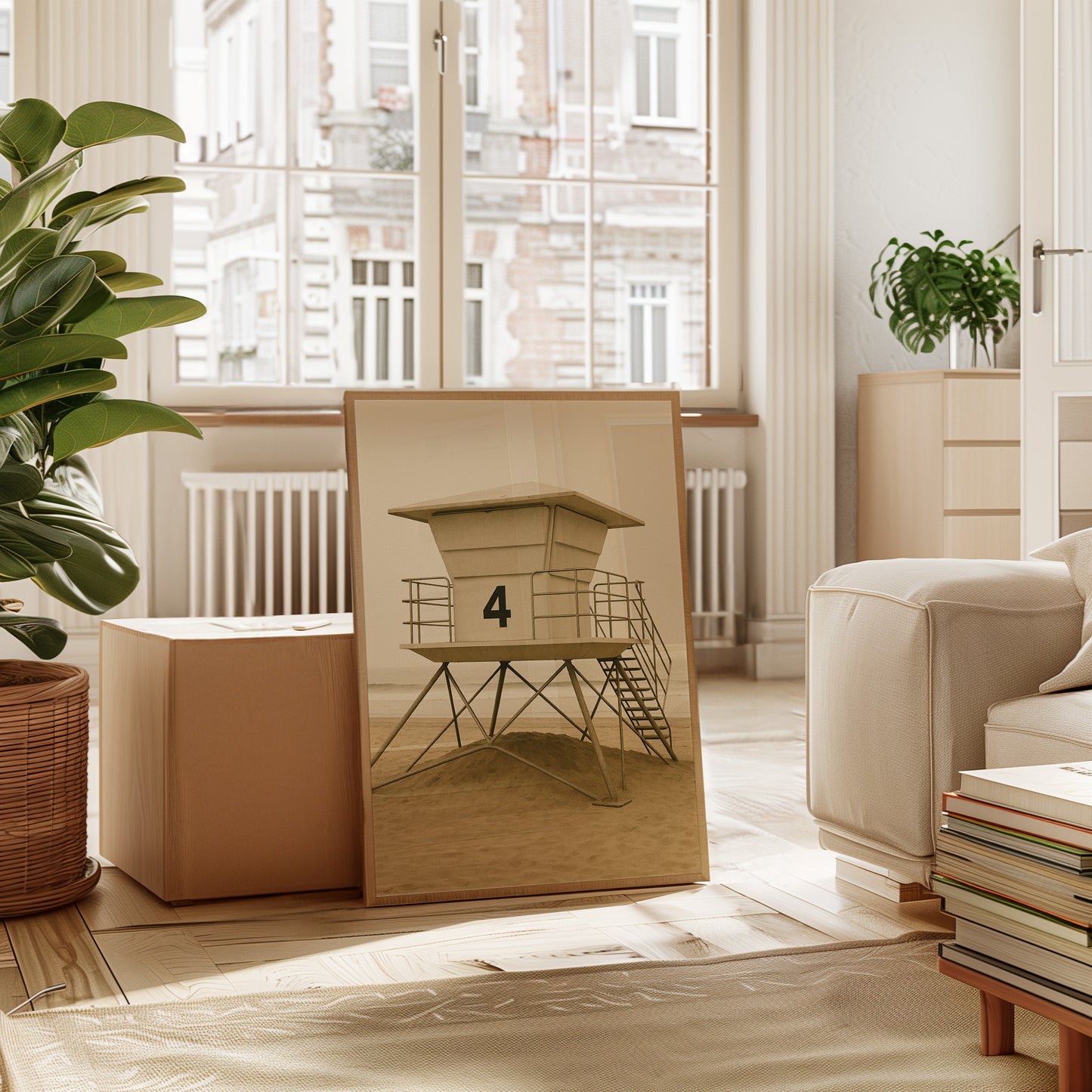 Lifeguard Tower No 4 in Sepia Calm