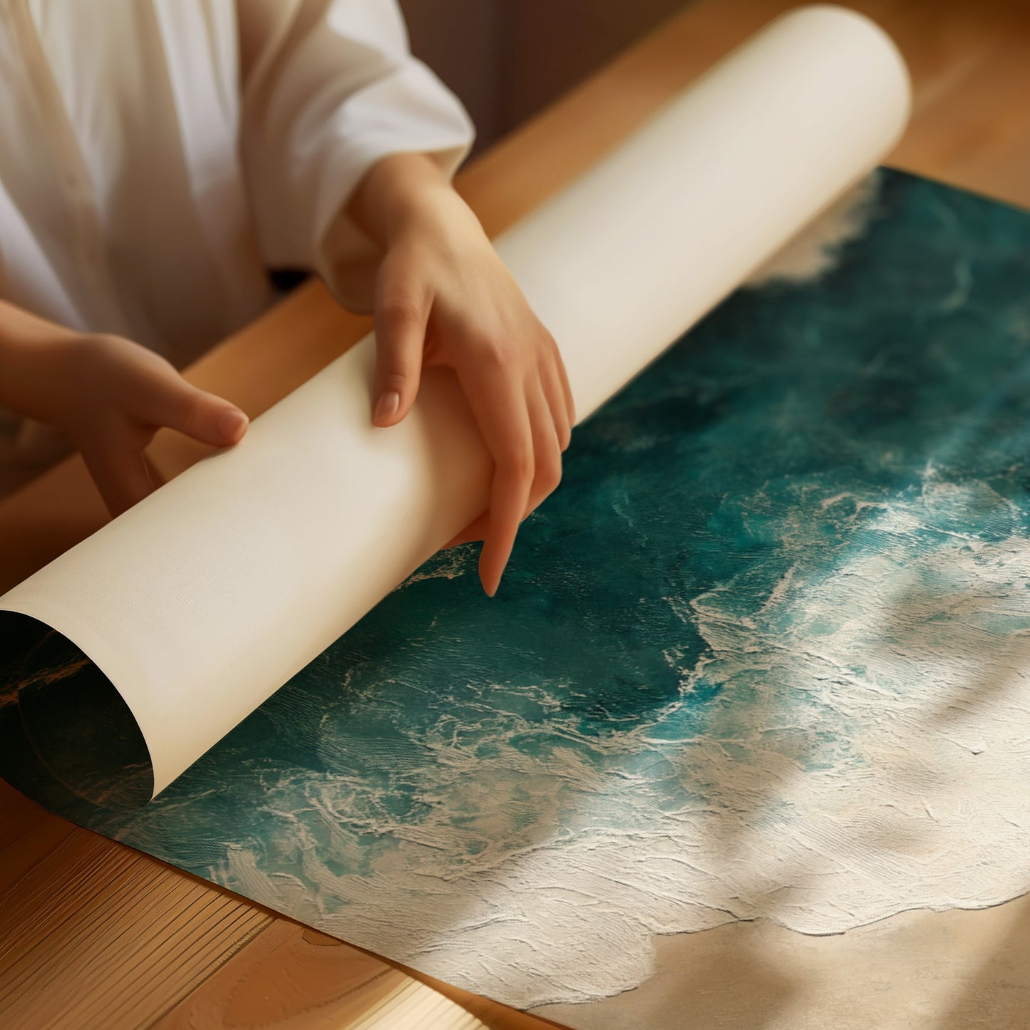 Waves Crashing on Sculpted Shore