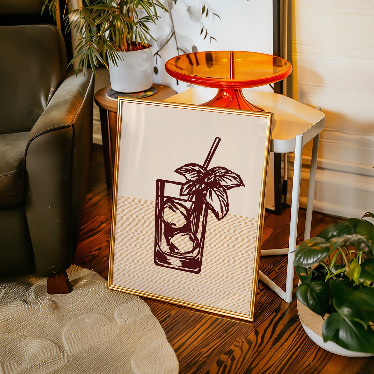 Mint Leaves Sway Above Ice