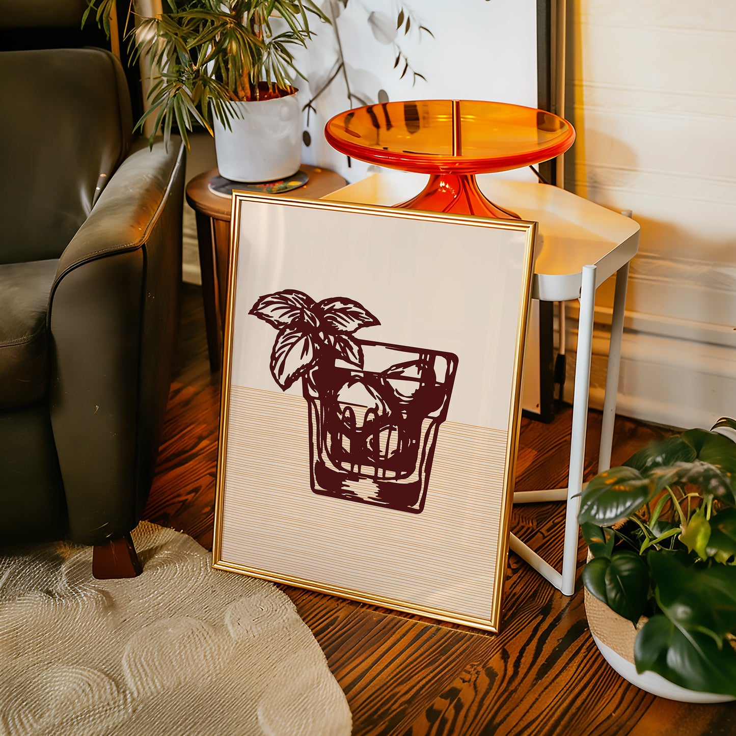 Mint Leaves Dance Above Bourbon