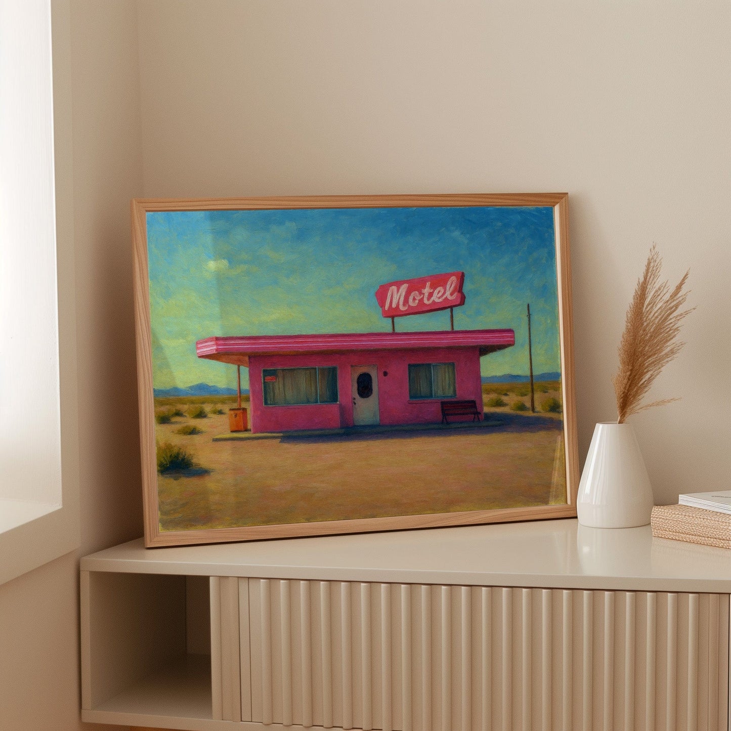 Desert Dream – Retro Pink Motel Wall Art