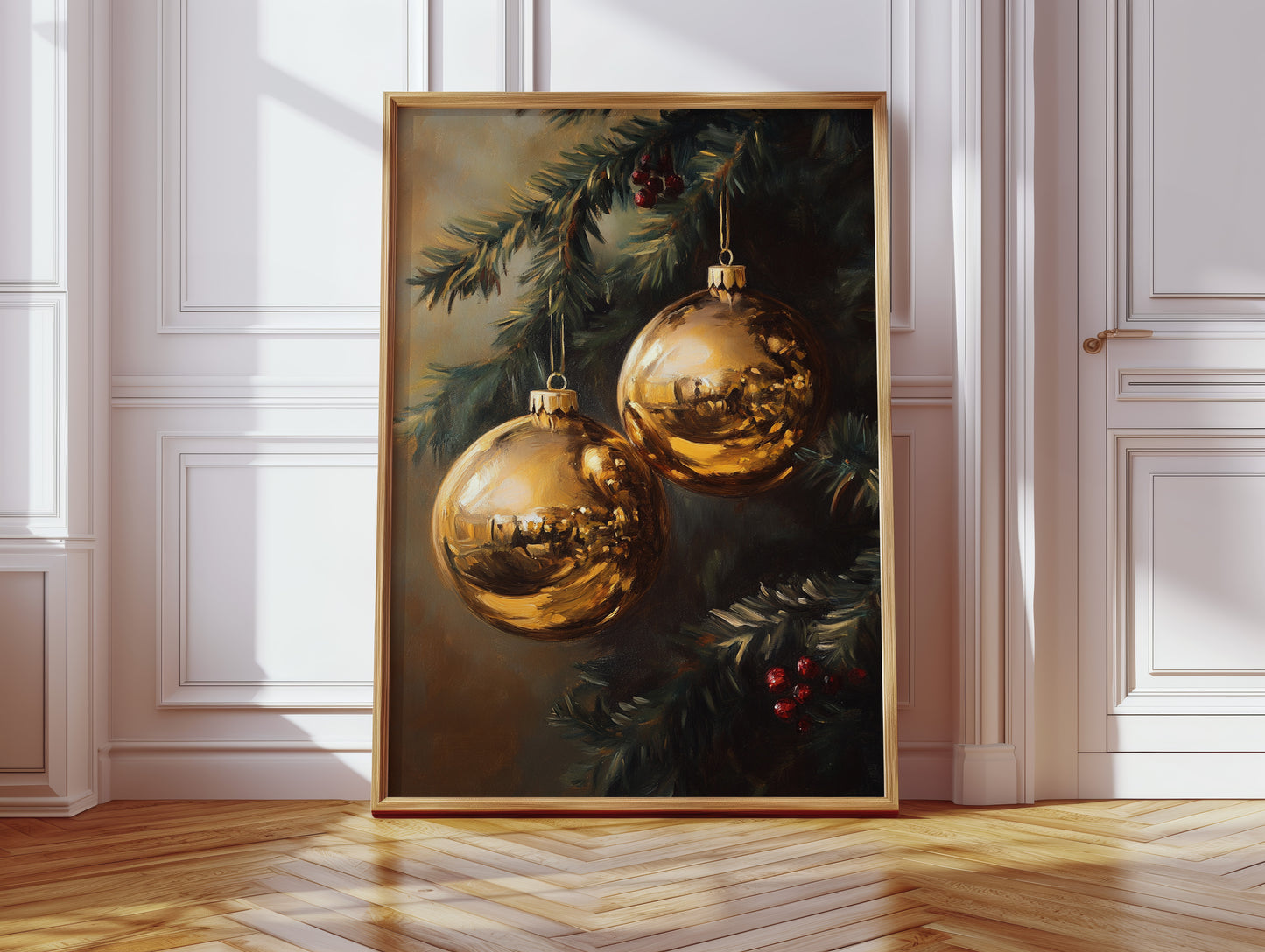 Golden Orbs of Winter's Embrace