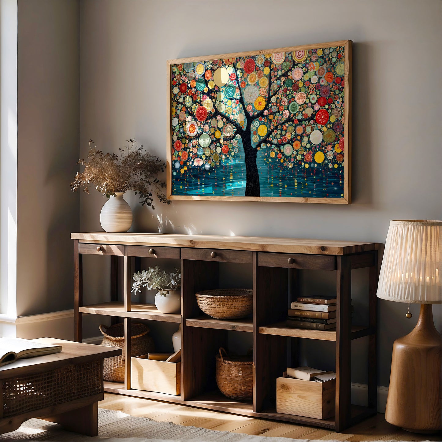 Circles Dance Through Teal Night