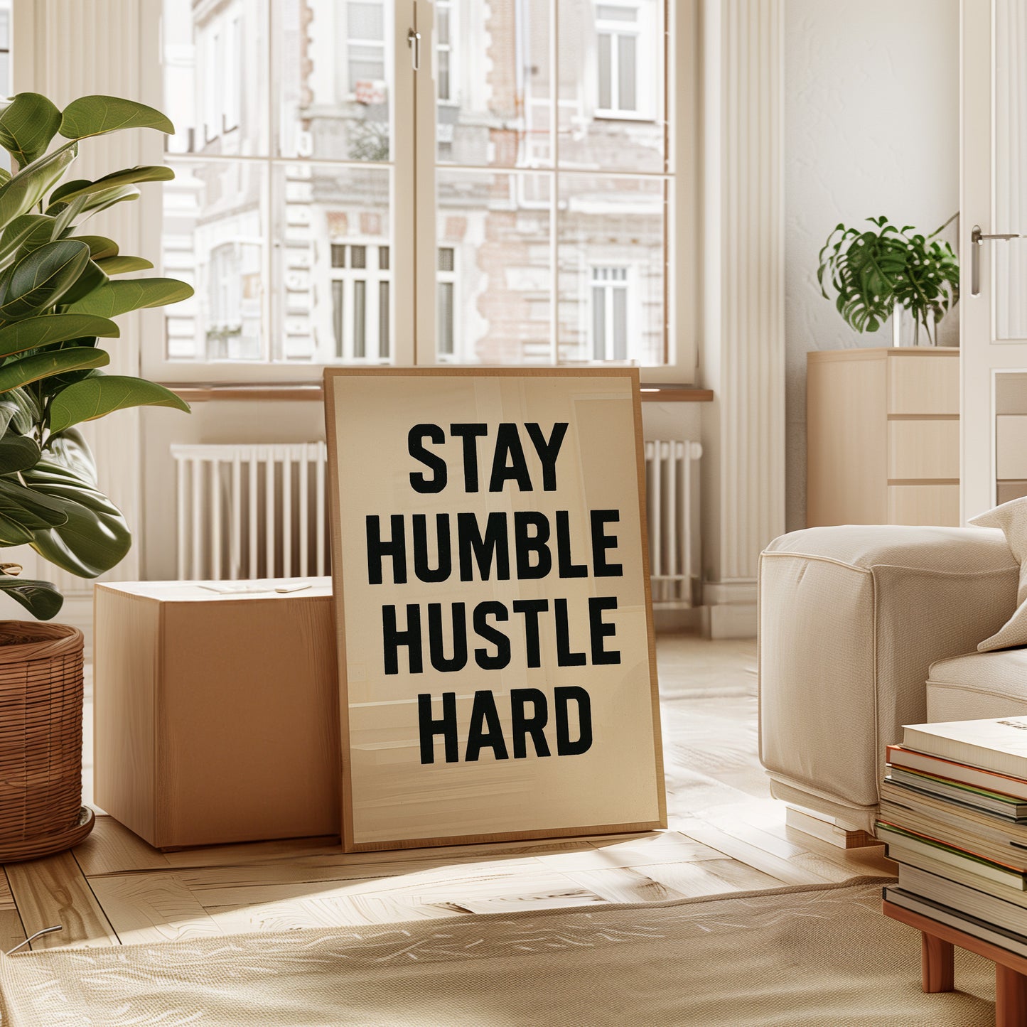 Stay Humble Hustle Hard Quote Print