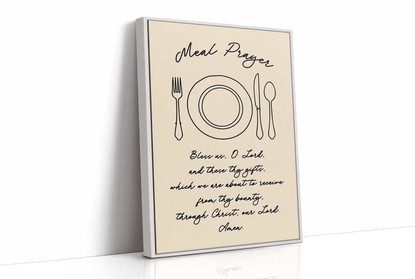 Meal Prayer — Bless Us O Lord Line Art Print