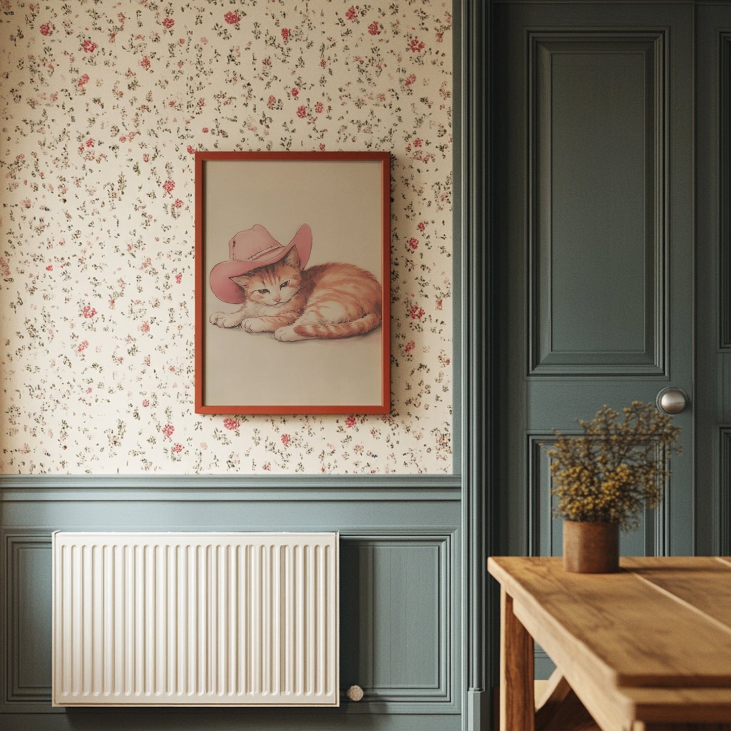 Ranch Cat Borrows Pink Cowboy Hat