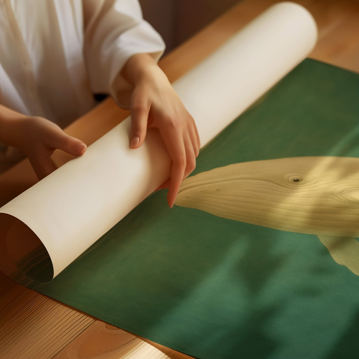 Whale Beneath the Golden Horizon