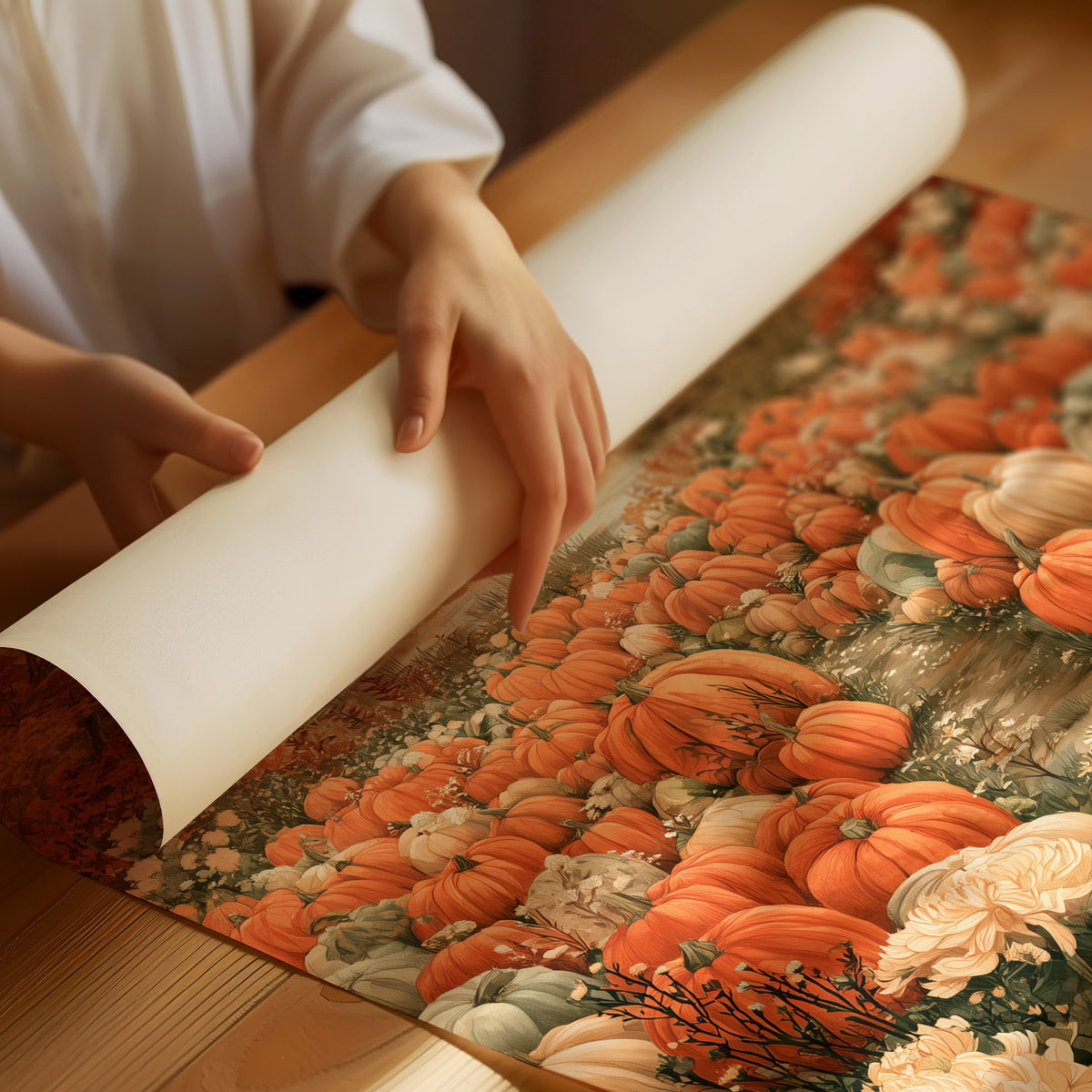 Mums The Word In The Pumpkin Patch, rolled matte poster print