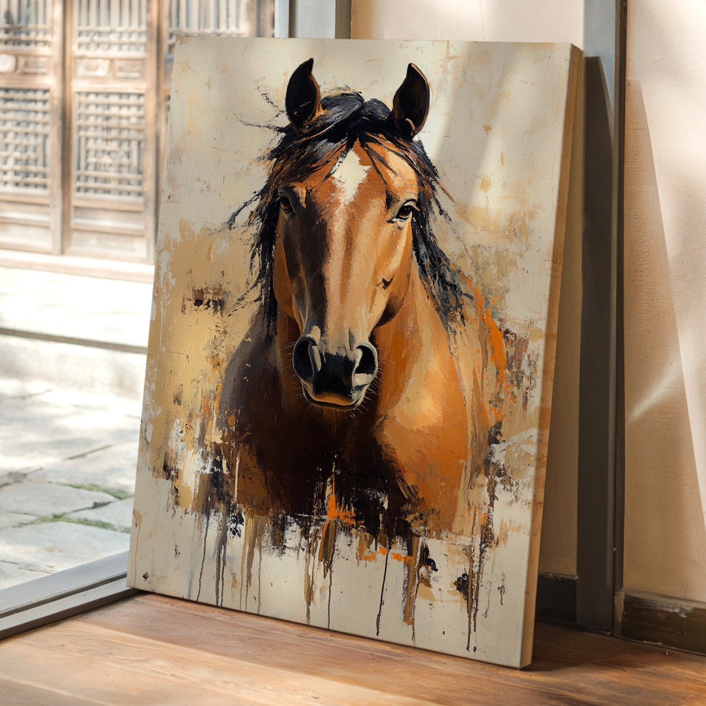 Golden Mare with Wild Mane