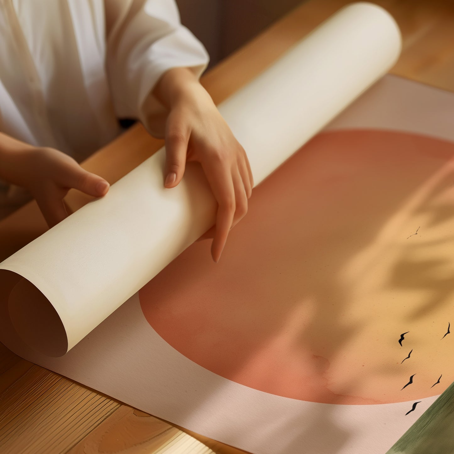 Birds Circle The Coral Dawn