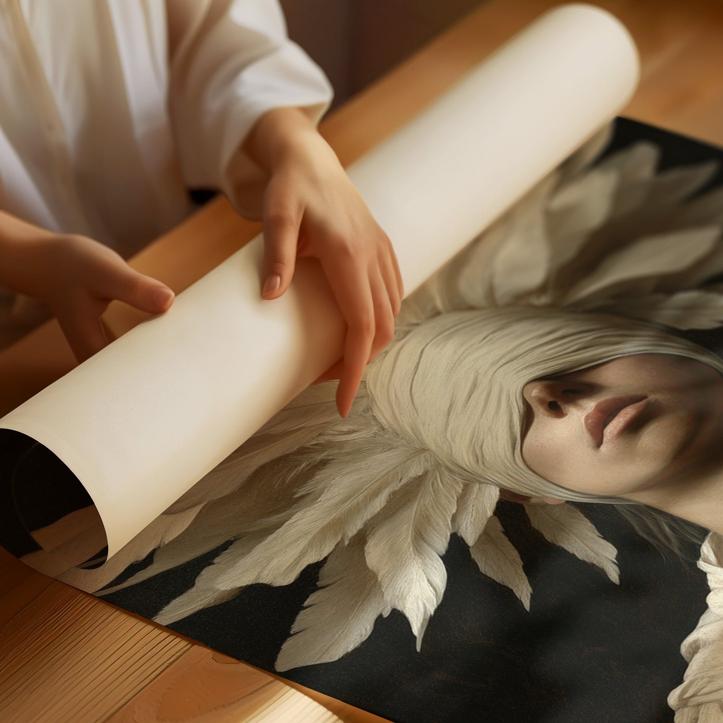 Blind Oracle in Ivory Feathers