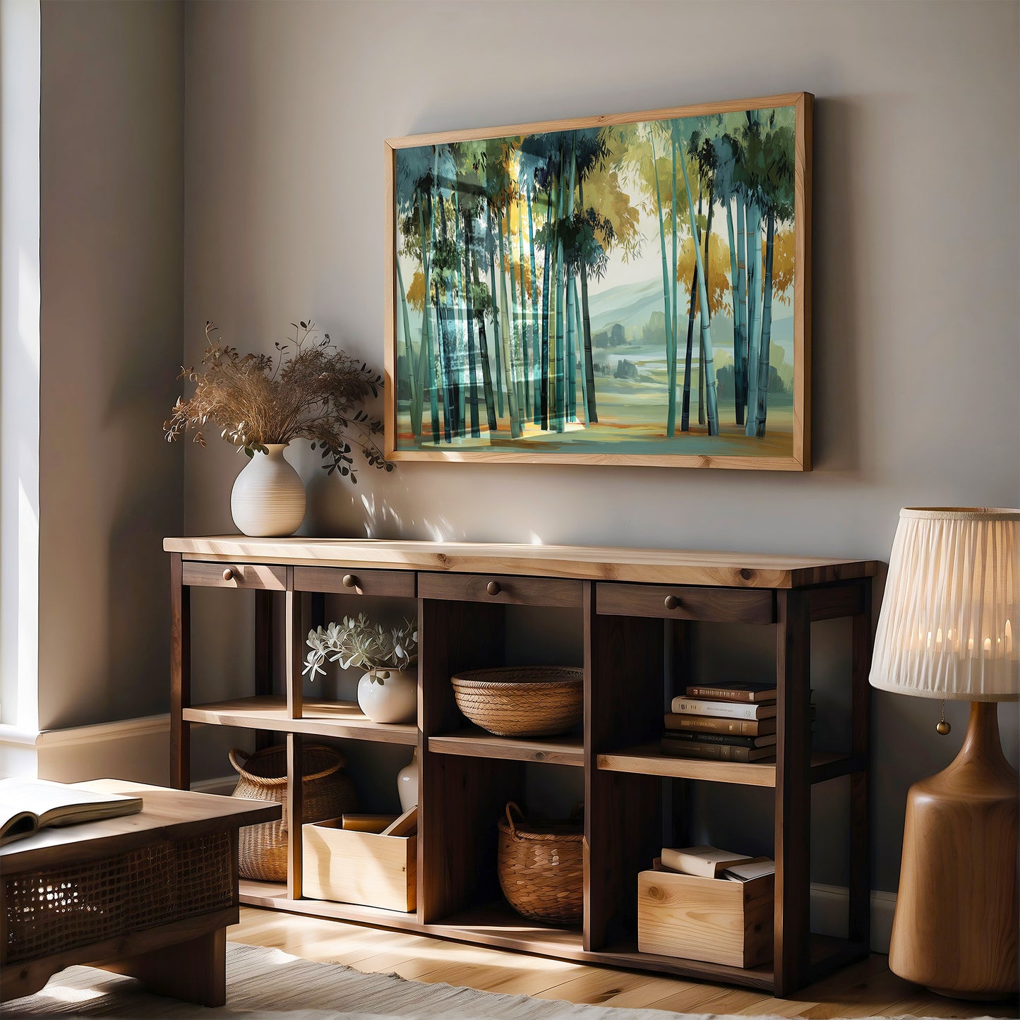 Bamboo Forest Bathes In Mist