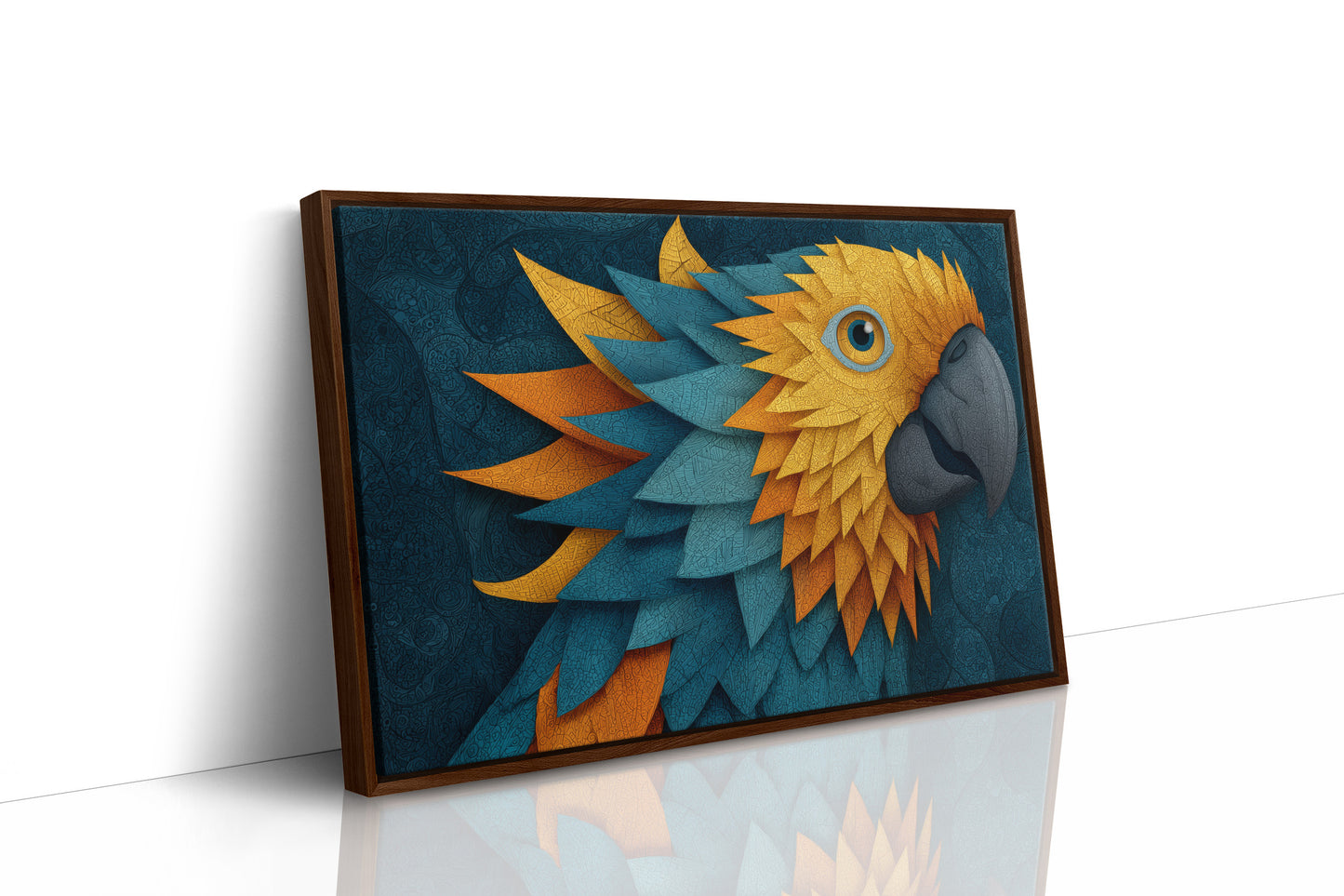 Macaw in Golden Feather Mosaic