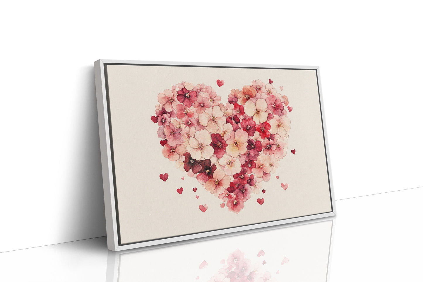 Love Blooms In Watercolor Hearts