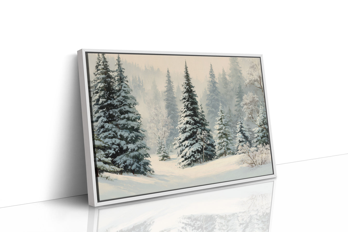 Snow Settles Among Northwoods Pineway