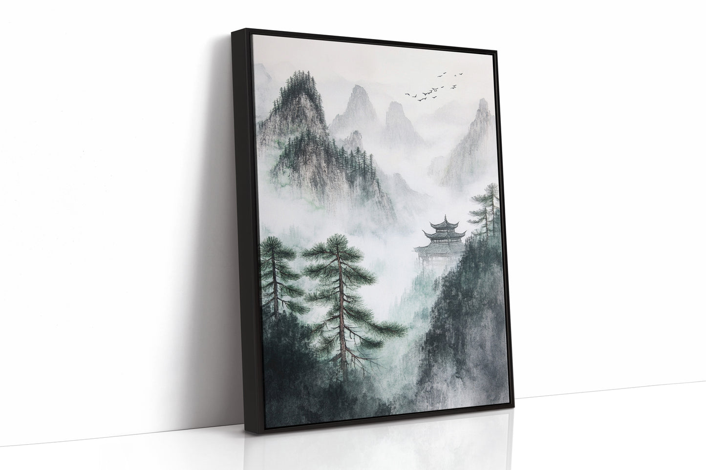 Misty Mountain Landscape – Tranquil Chinese Zen Wall Art
