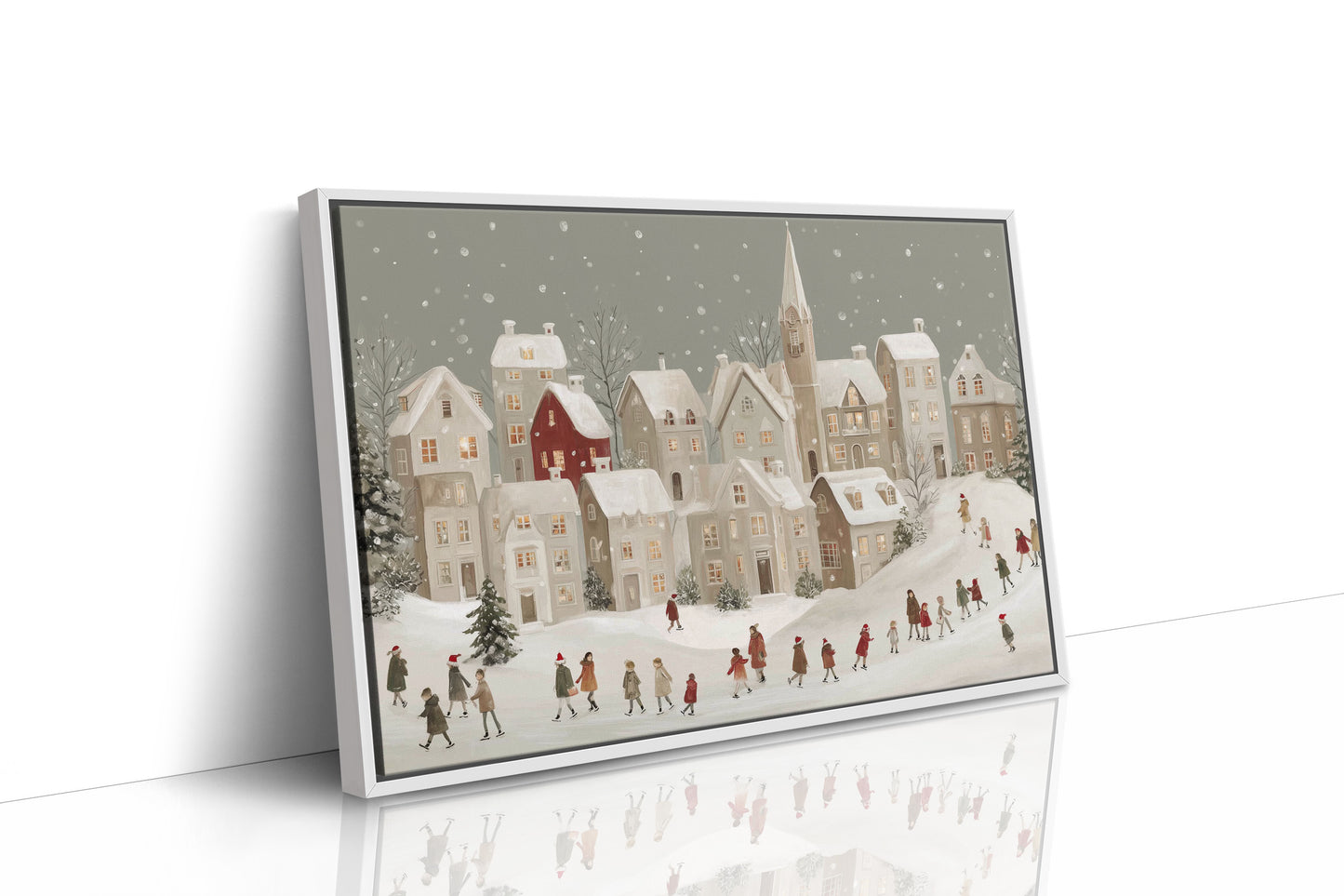 Snow Falls On Village Procession