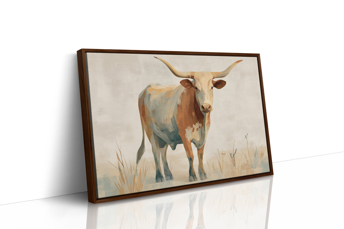 Longhorn's Stoic Gaze Across Prairie Whispers