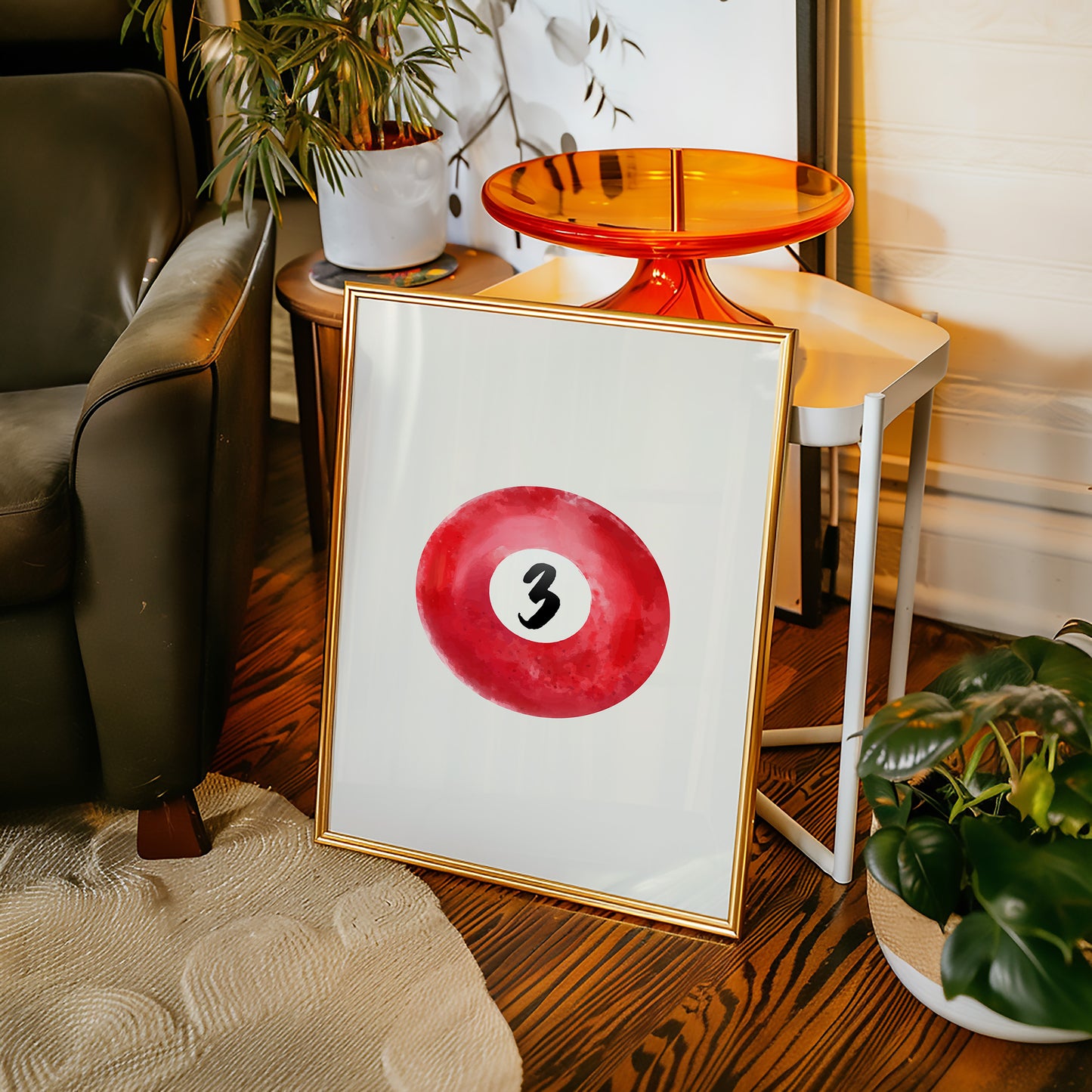 Lucky Number Three Glows Ruby