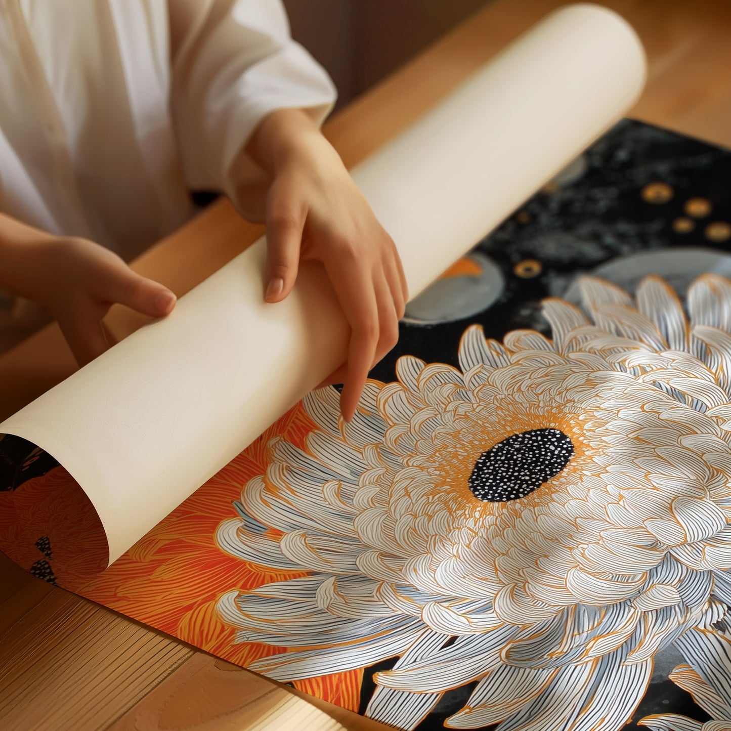 Chrysanthemums Dance Through Midnight Stars