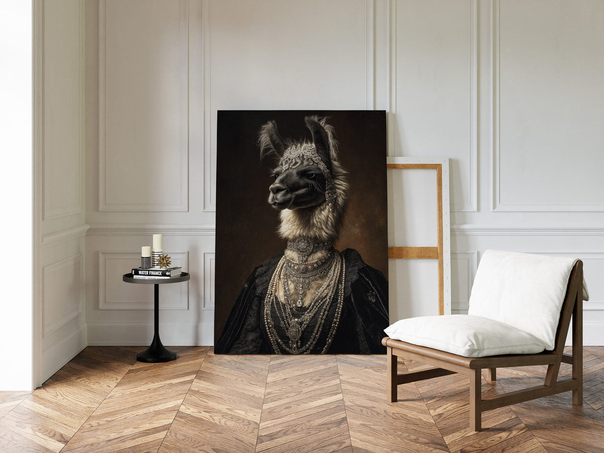 Regal Llama Adorned in Jewels