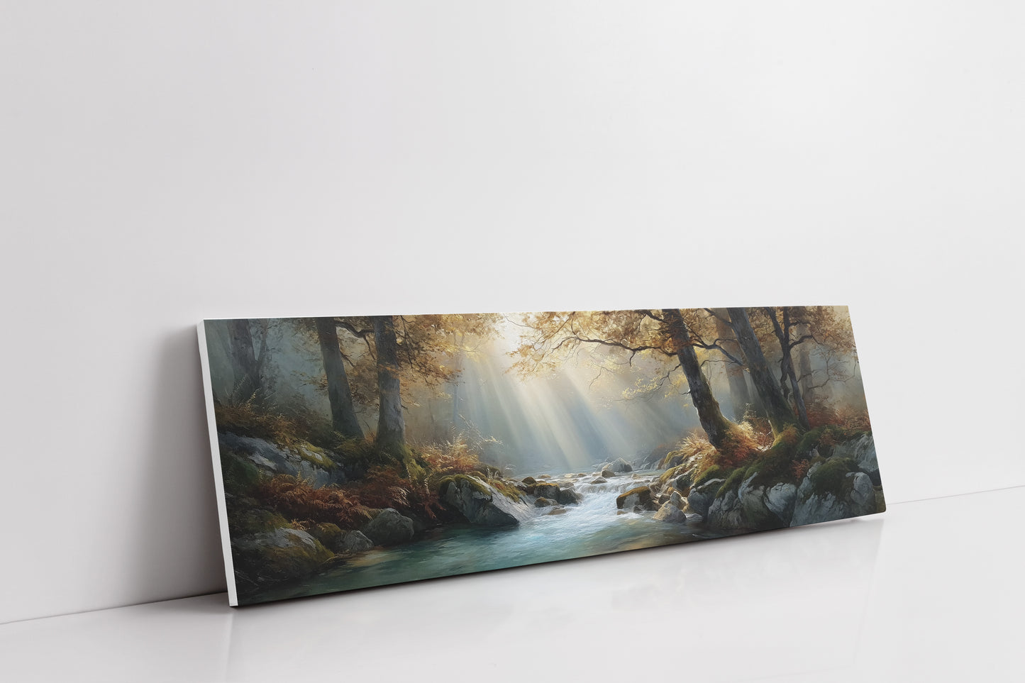Sunbeams Over the Forest Stream