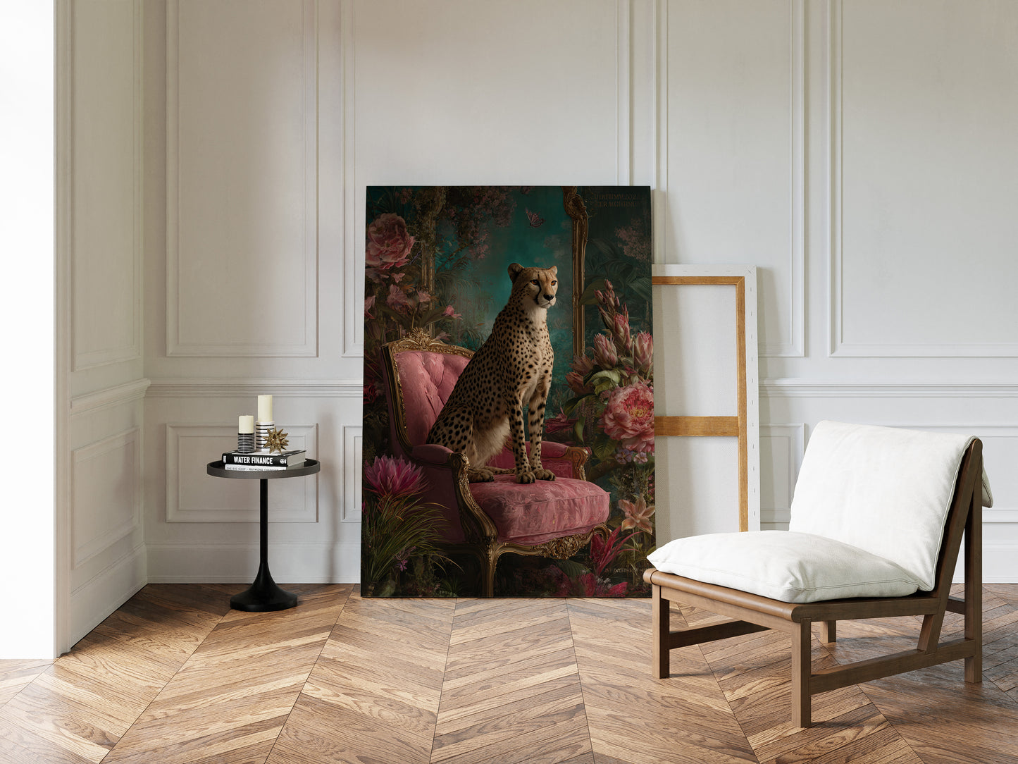 Regal Gaze Amidst Floral Splendor