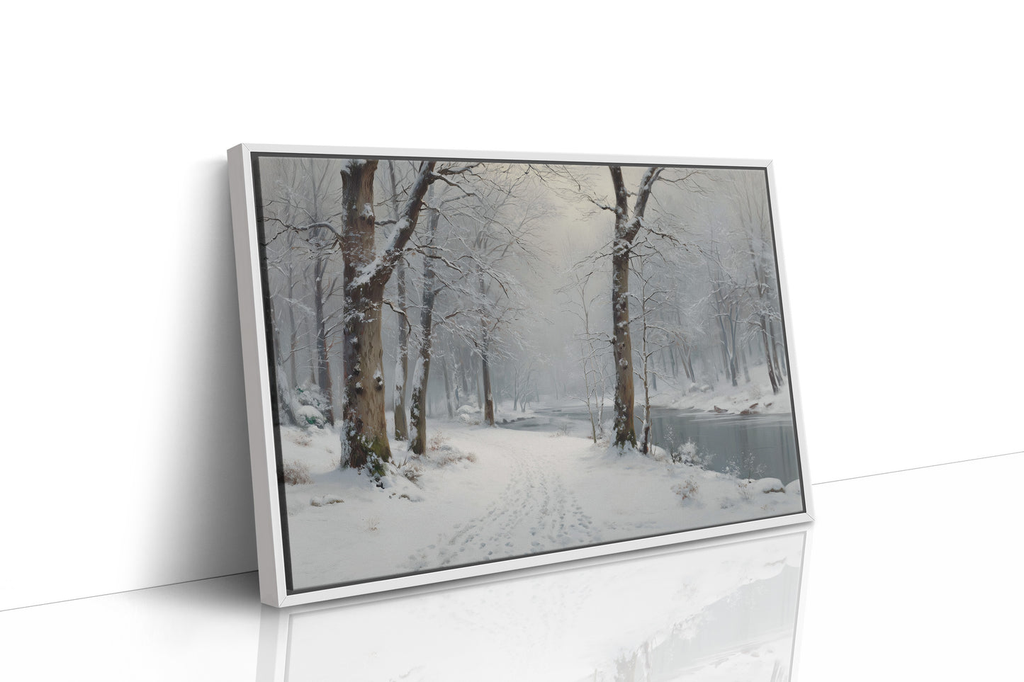 Silent Snow Traces River's Path