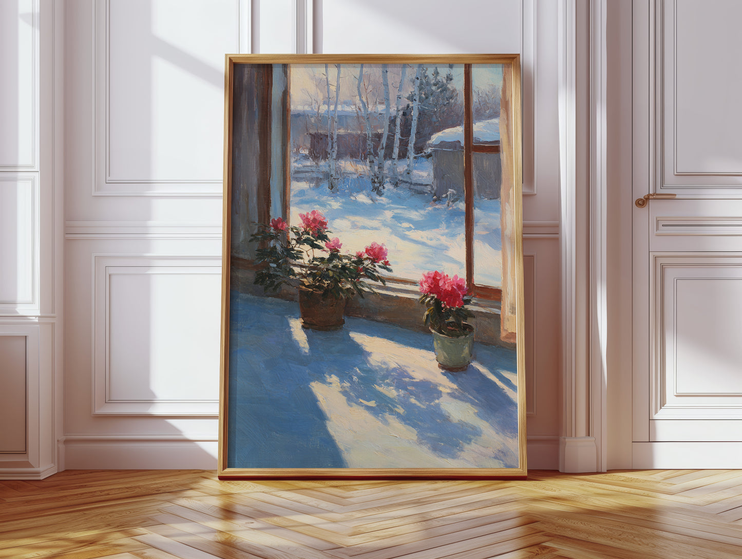 Winter's Embrace Through Tender Blooms