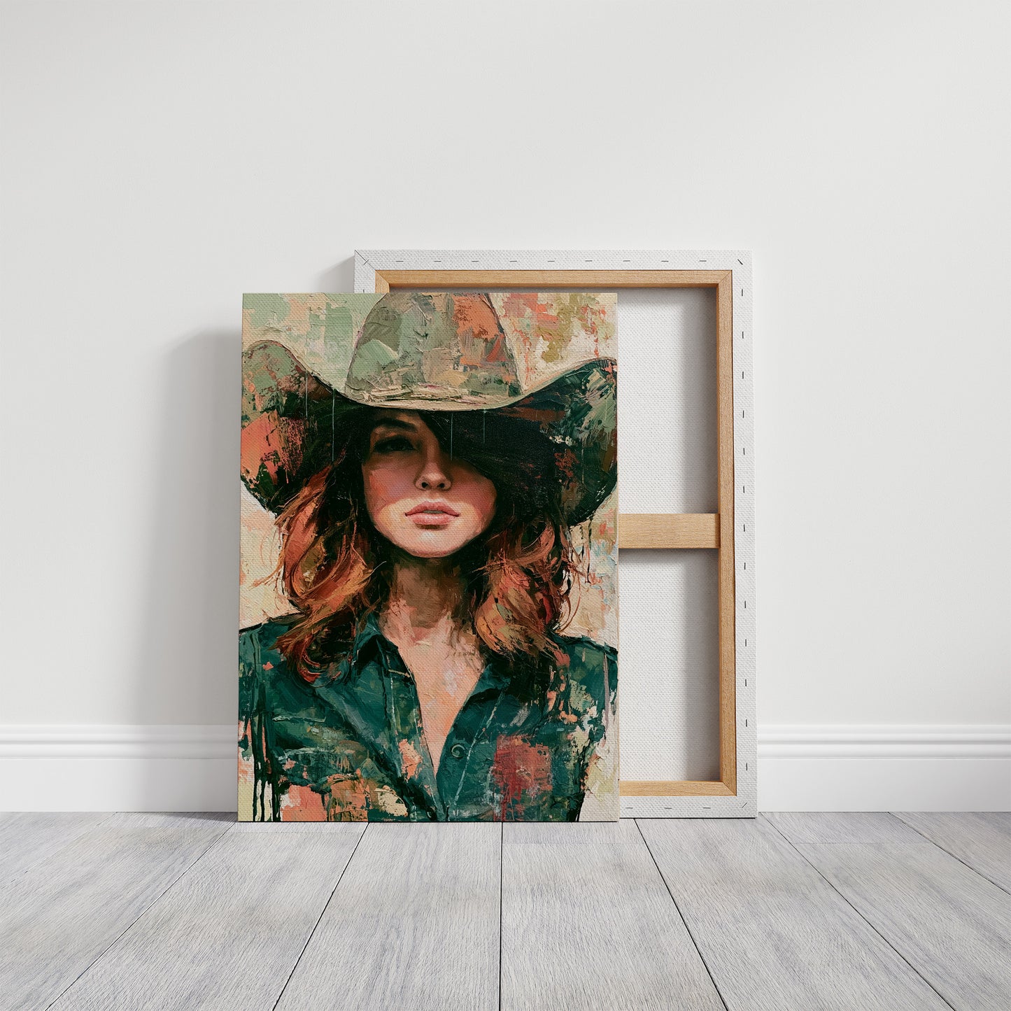 Sage Hat, Coral Light, Steady Gaze