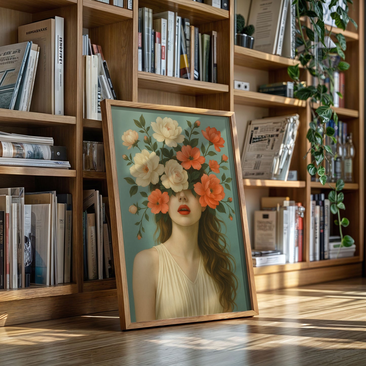 Flourish in Coral and Cream