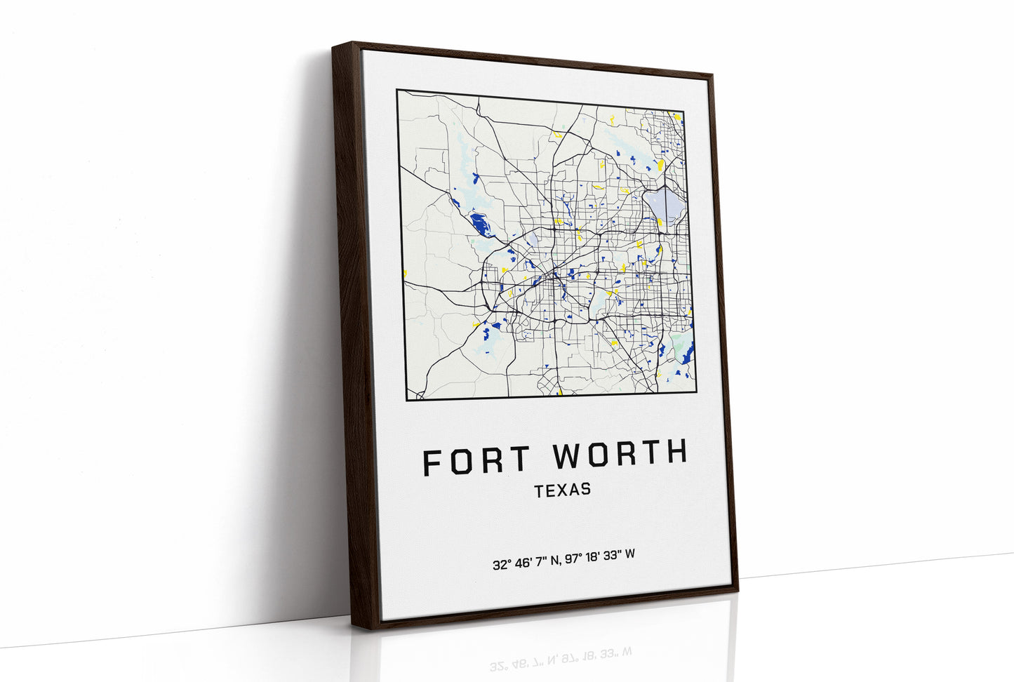 Fort Worth, Mapped in Navy & Gold