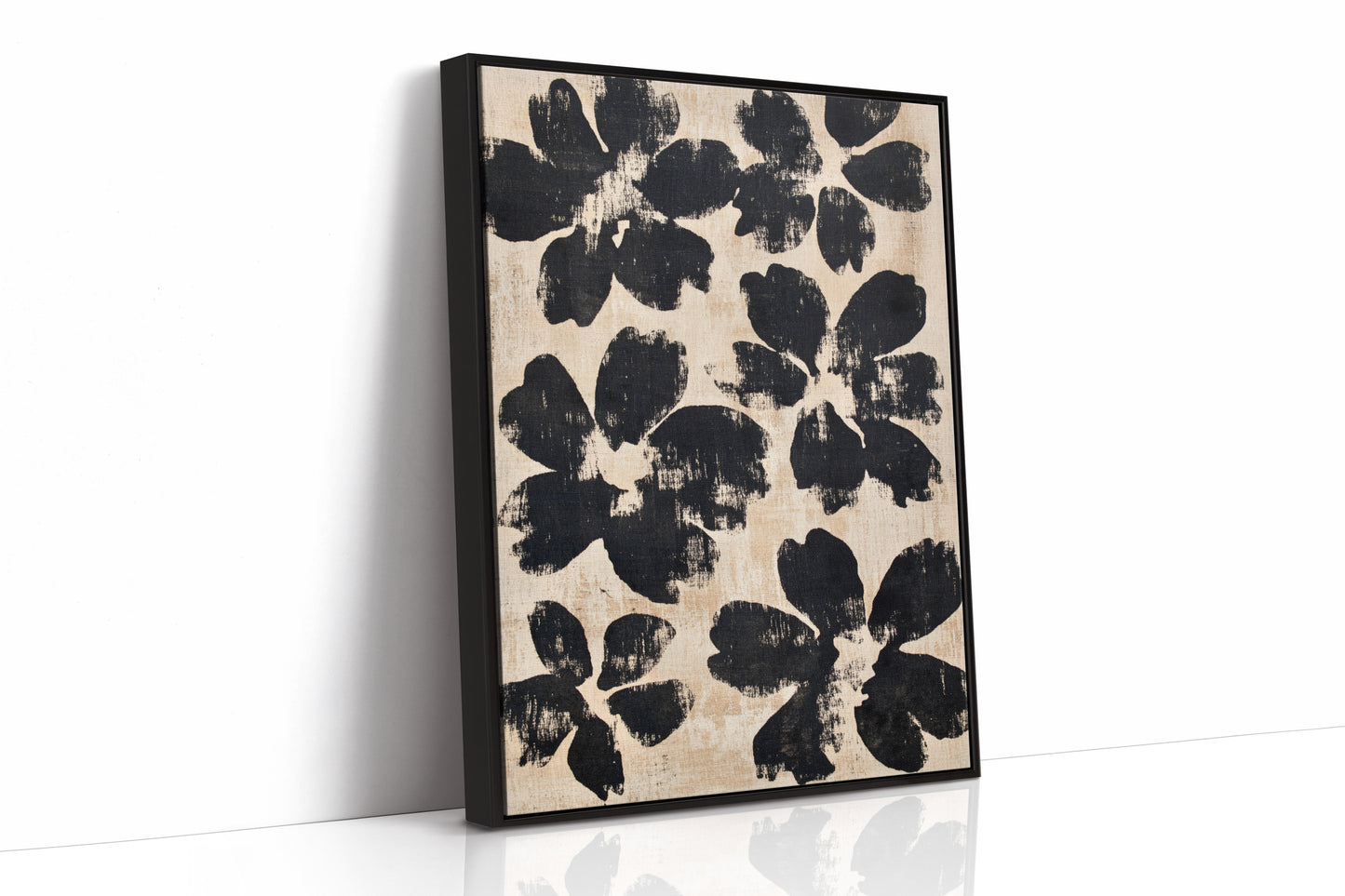 Japanese Ink Floral Print – Bold Brushstroke Blossom Wall Art