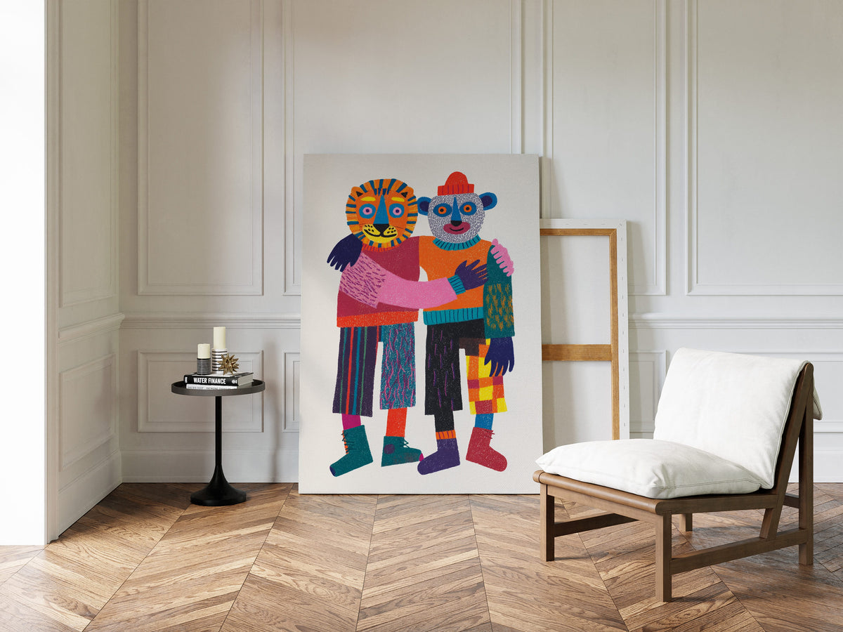 Embrace of Colorful Companionship