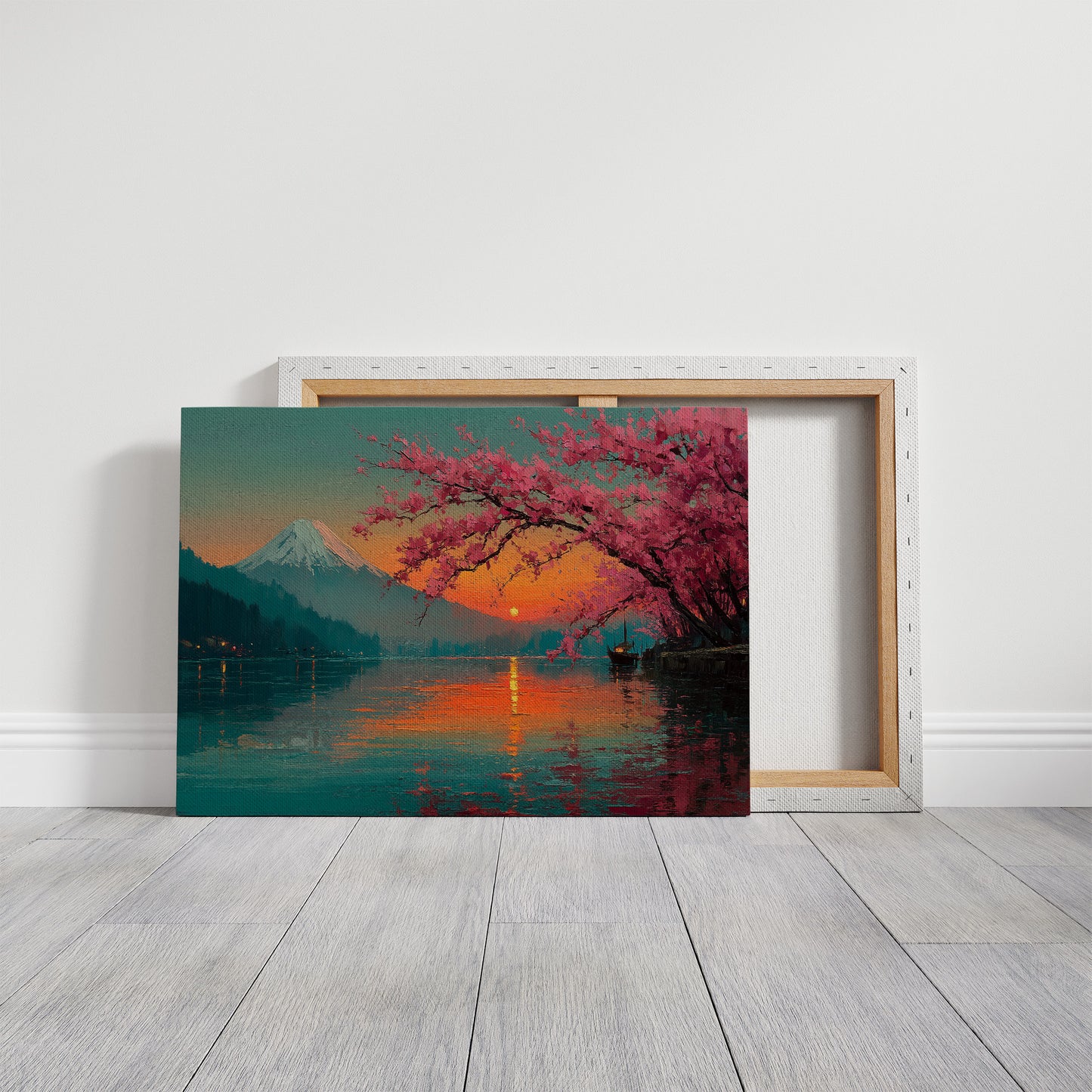 Cherry Blossoms Paint The Sunset Lake