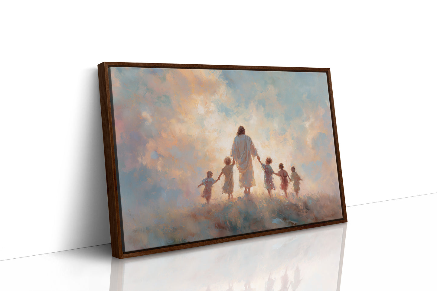 Children Walk Into Golden Light