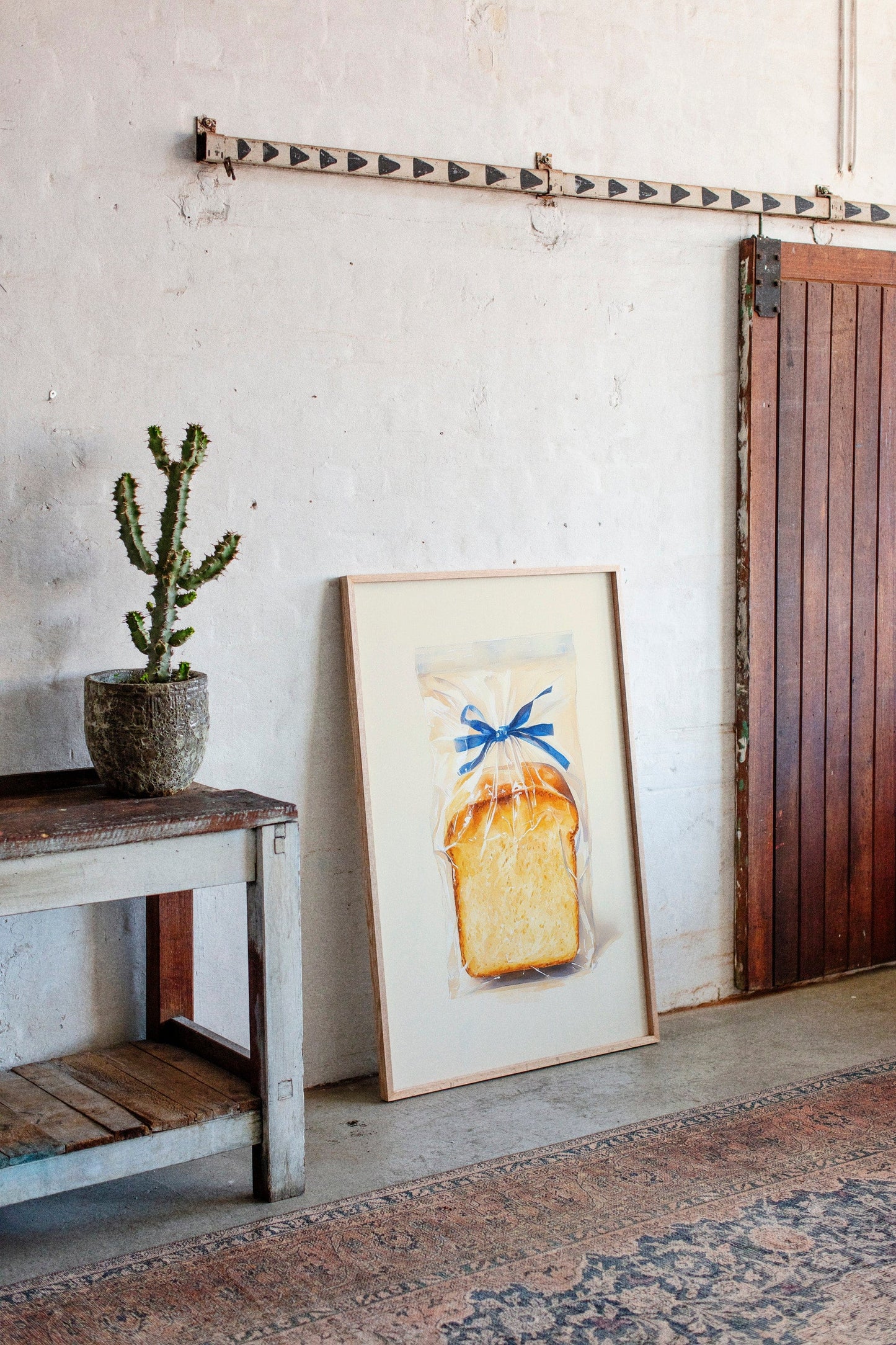 Fresh Bread Wrapped In Blue