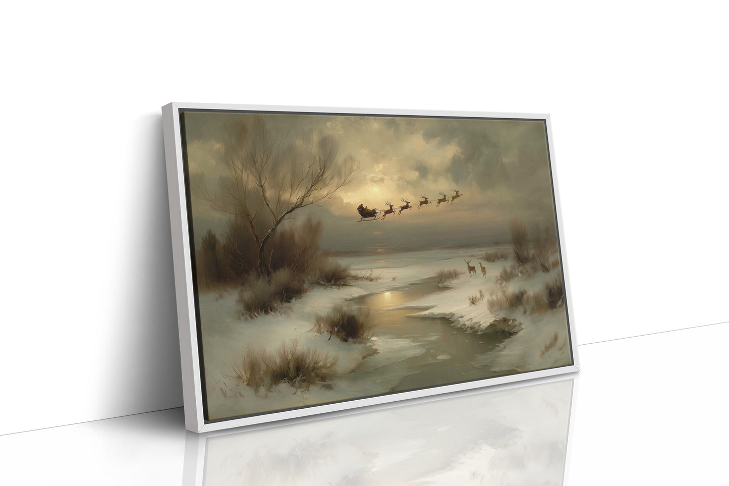 Winter Magic Crosses Moonlit Stream