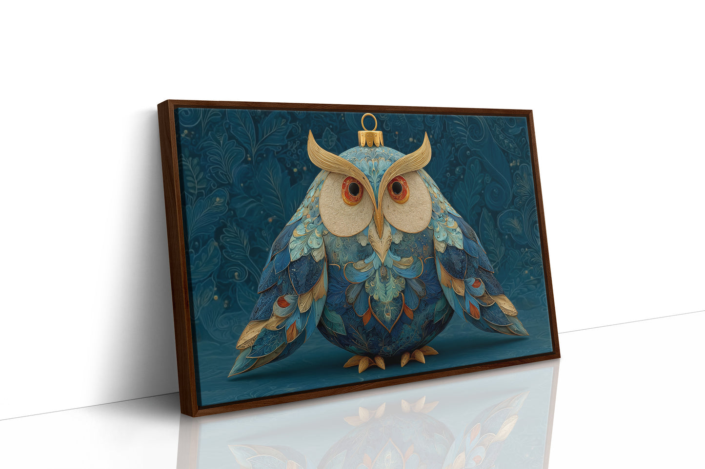 Ornament Owl in Blue and Gold