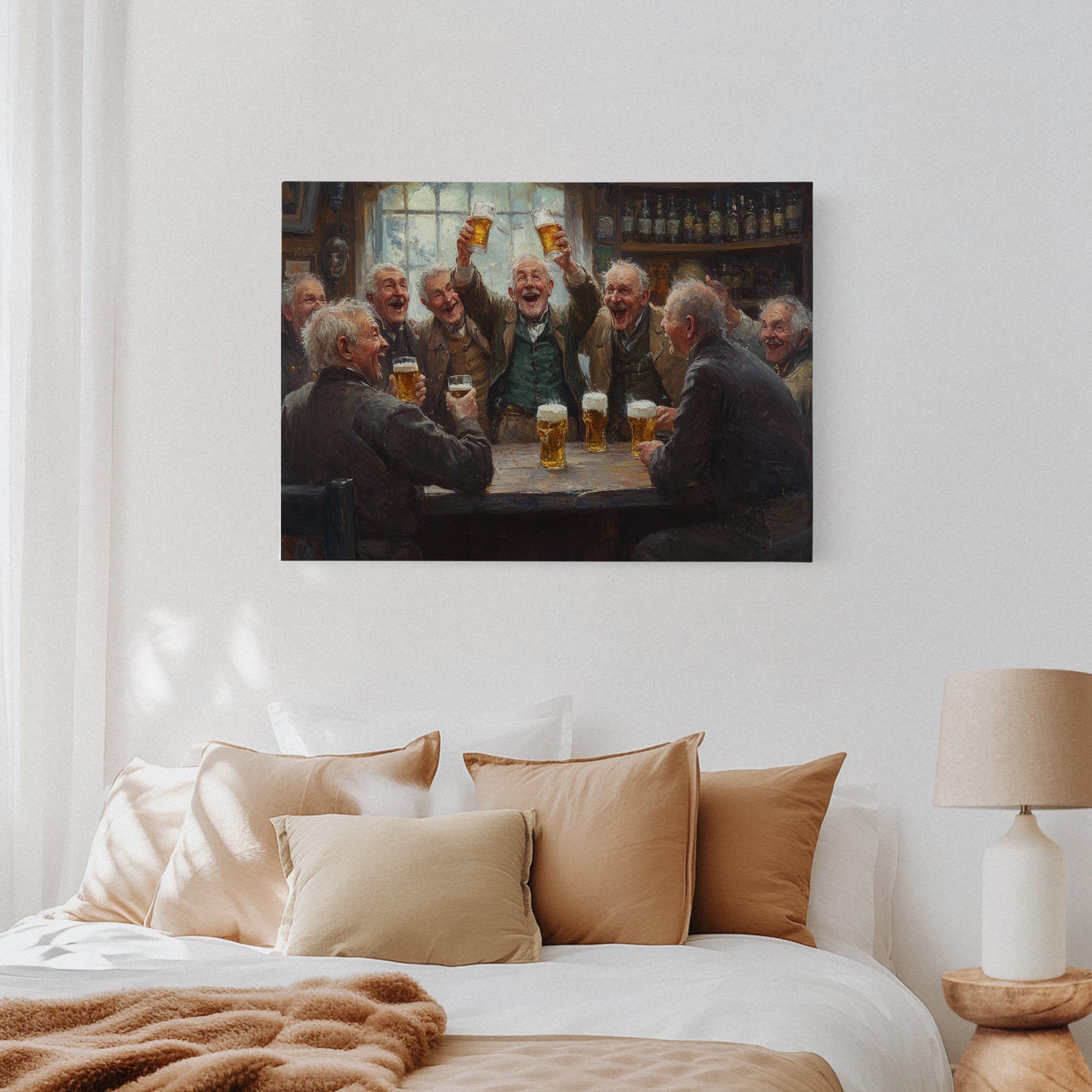 Timeless Camaraderie: Vintage Pub Celebration Canvas Wall Art