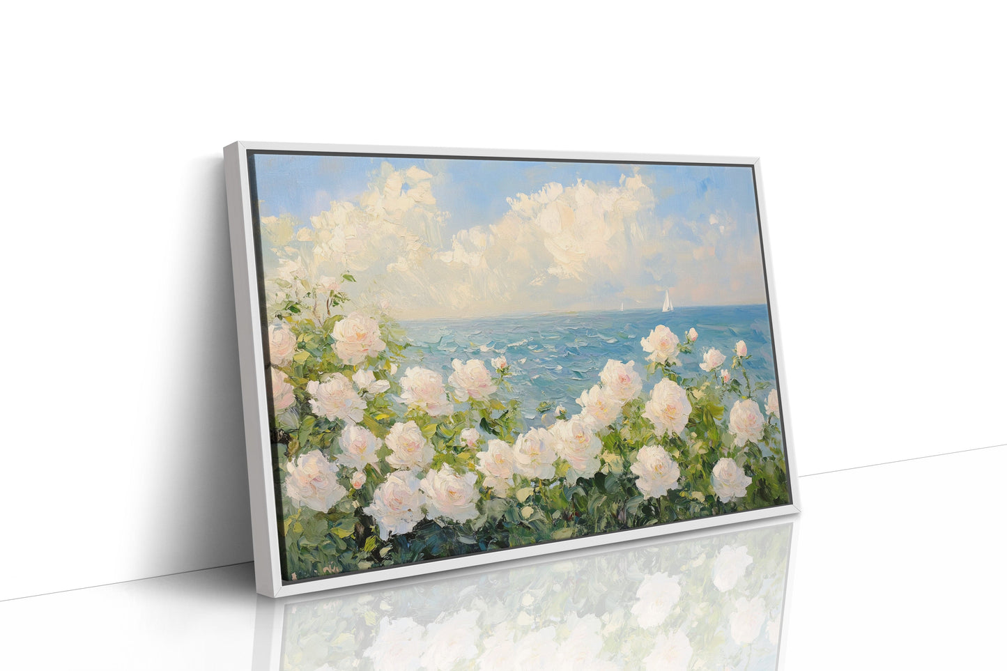 Coastal Roses Watch Distant Sails