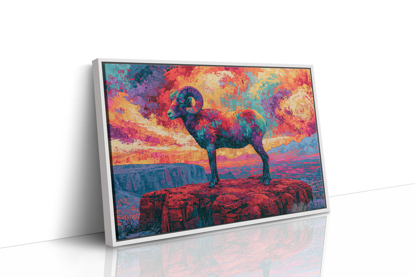 Bighorn Ram, Canyon Sky Ablaze