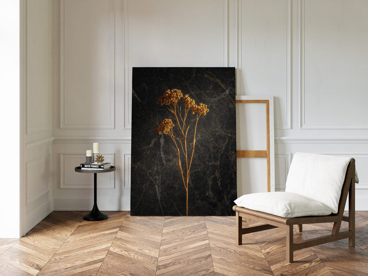 Golden Blooms Against Timeless Stone